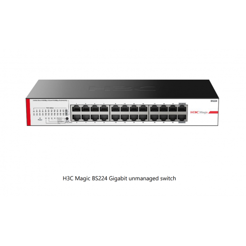 H3C H3C Magic BS224, 24 Port, GigaBit, 2 Port GigaBit Uplink, Metal Kasa, Yönetilemez, Rack Mount Switch Resim-1