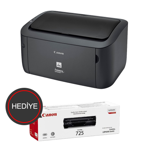 CANON CANON i-SENSYS LBP6030B, Lazer Yazıcı (Siyah), Orjinal 1adet CRG725 Toner Hediyeli (Dakikada 18 Sayfa) Resim-1