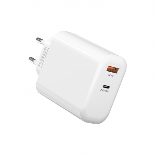 S-LINK SL-EC69, 65W USB-C +USB-A Şarj Cihazı. Telefon, Tablet, Notebook için uyumludur, Beyaz Resim-1