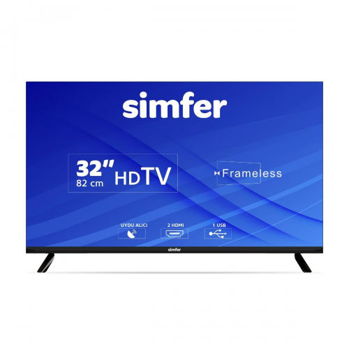 SİMFER 32SFS3N, 32&quot; 82cm, HD Ready, Dahili Uydu Alıcılı, Led Televizyon