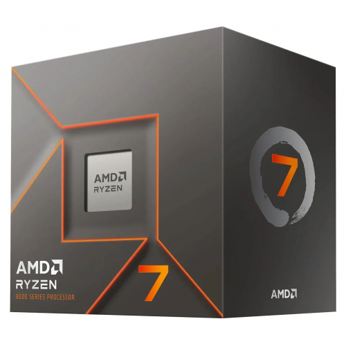 AMD RYZEN 7 8700F 8 Core, 4,10-5.00GHz, 16Mb Cache, 65W,  AM5 Soket, BOX (Kutulu), (Dahili Grafik YOK, Fan VAR)