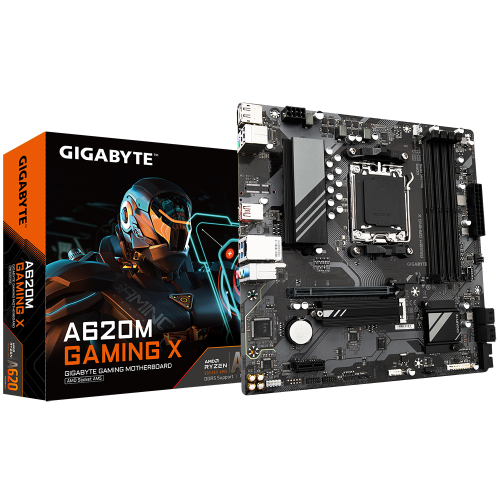 GIGABYTE A620M-GAMING X rev.1.0, 4xDDR5, 1xM.2, HDMI,DP, Type-C, AMD Ryzen 7000 Serisi, AM5 Soket Anakart