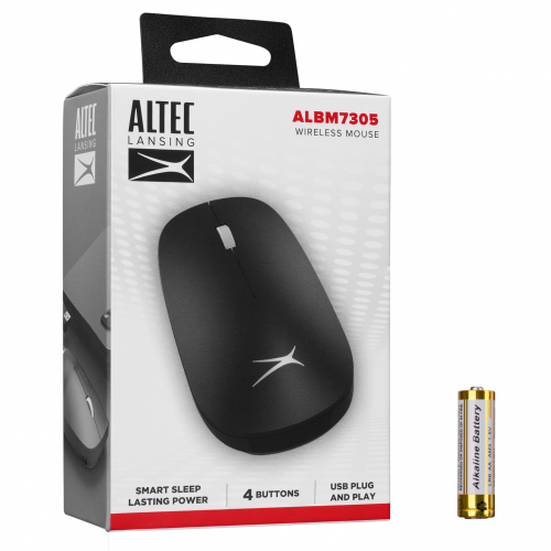 Altec Lansing ALBM7305, Siyah, 2.4GHz, USB,  1600DPI, Kablosuz Optik Mouse