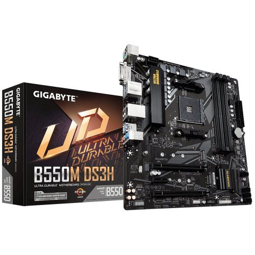 GIGABYTE B550M-DS3H rev.1.5, 4xDDR4, 2xM.2, DVI, HDMI, AM4 Soket Anakart