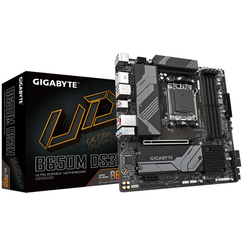 GIGABYTE B650M-DS3H rev.1.0, 4xDDR5, 2xM.2, HDMI, DP, Type-C, AMD Ryzen 7000 Serisi, AM5 Soket Anakart