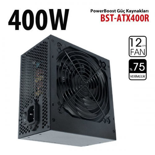 BOOST BST-ATX400R Reel 400W, Sata, 12cm Fan,  BOX PSU