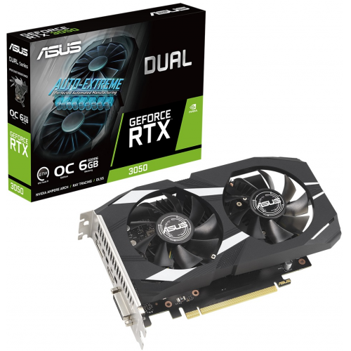 ASUS DUAL-RTX3050-O6G  6GB, GDDR6, 96Bit, 1xHDMI, 1xDP, 1xDVI GAMING Ekran Kartı