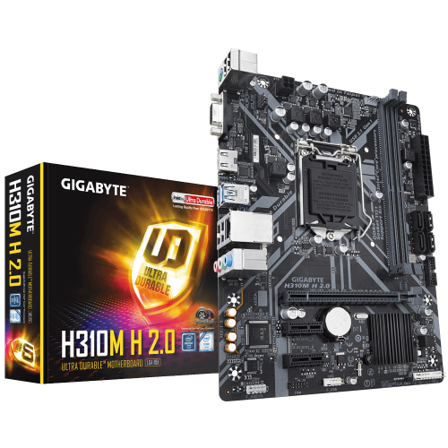 GIGABYTE H310M H 2.0, 2xDDR4, D-SUB, HDMI, 8-9.Nesil, LGA1151 Soket, Anakart