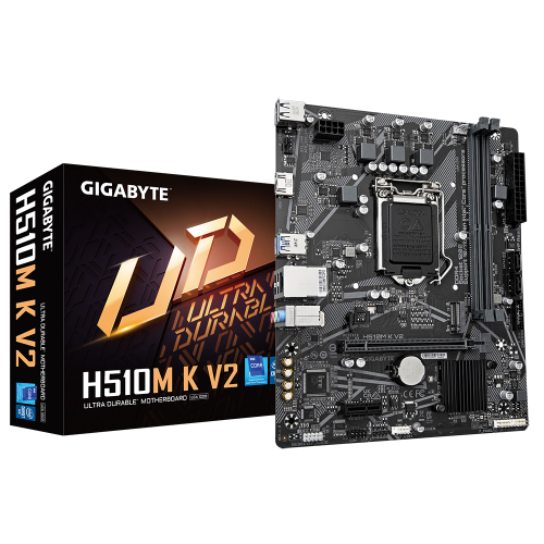 GIGABYTE H510M-K V2 rev.1.0, 2xDDR4, M.2, HDMI, 10-11.Nesil, LGA1200 Soket, Anakart