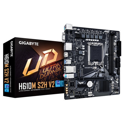 GIGABYTE H610M S2H V2, rev.1.0, 5600MHz, 2xDDR5, M.2, D-SUB, 2xDP, HDMI, 12-13-14.Nesil, LGA1700 Soket, Anakart