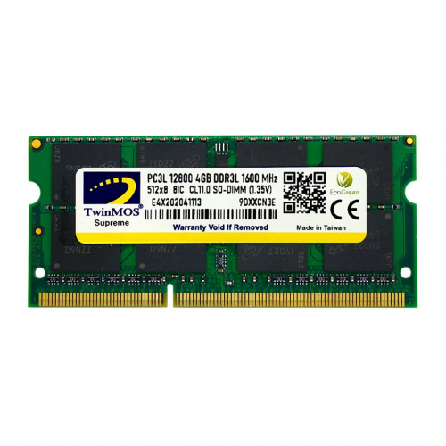 TwinMOS MDD3L4GB1600N, 4GB, DDR3, 1600MHz, 1.35V Notebook Ram