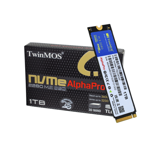 TwinMOS NVMe1TB2280AP, AlphaPro, 1TB, 3600-3250Mb/s, Gen3, NVMe PCIe M.2, SSD, TLC, 3DNAND