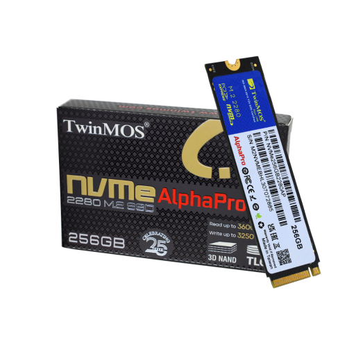 TwinMOS NVMe256GB2280AP, AlphaPro, 256GB, 3600-3250Mb/s, Gen3, NVMe PCIe M.2, SSD,  TLC, 3DNAND