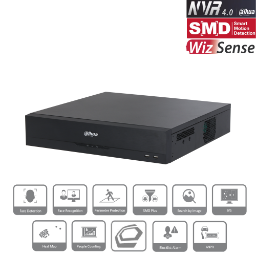 DAHUA  NVR5832-EI, 32Kanal, 32Mpix, H265+, 8 HDD Desteği, 1080P Kayıt, 384Mbps Bant Genişliği, 2 Port GigaBit Lan, RAID 0/15/6/10, NVR