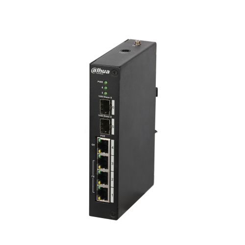 DAHUA PFS3206-4P-96, 4 Port, 3FE PoE+1GE Hi-PoE 2xSFP Endüstriyel Switch Yönetilemez,  Switch