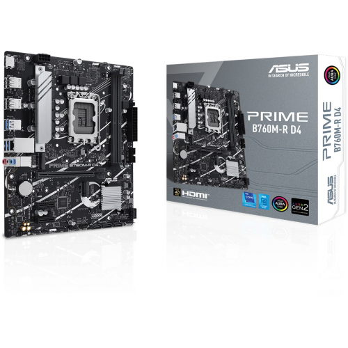 ASUS PRIME B760M-R D4, 2xDDR4, 2x M.2, HDMI, 12-13-14.Nesil, LGA1700 Soket, Anakart