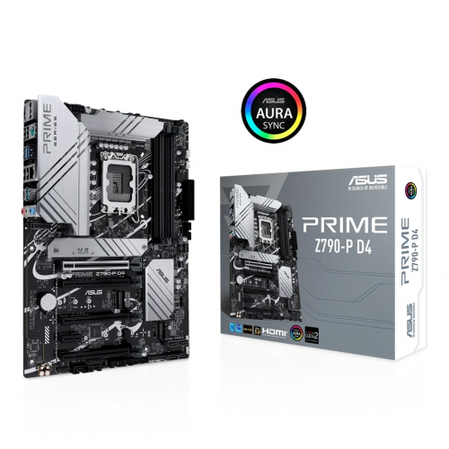 ASUS PRIME Z790-P D4, 4xDDR4, 3x M.2, HDMI, DP, Type-C, 12-13.Nesil, LGA1700 Soket, ARGB Gaming Anakart