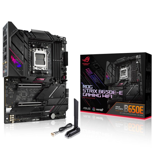 ASUS ROG STRIX B650E-E GAMING WIFI, 4xDDR5, 4x M2, HDMI, DP, 2xType-C, Wi-Fi 6E, Bluetooth v5.2, AMD Ryzen 7000 Serisi, AM5 Soket Anakart