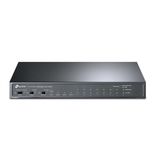 TP-LINK OMADA TL-SL1311MP, 10 Port, (8 Port Megabit, 2 Port Gigabit),8 Port PoE, 124W, +1Port GigaBit SFP, Yönetilemez, Masaüstü Switch