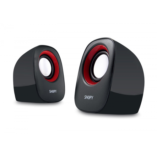 SNOPY SN-120, 6W, 1+1, Masaüstü, USB, Speaker, (Siyah-Kırmızı)