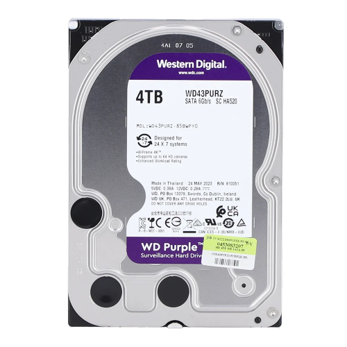 WD PURPLE, WD43PURZ, 3.5&quot;, 4TB, 256Mb, 5400 Rpm, 7/24 Güvenlik, HDD