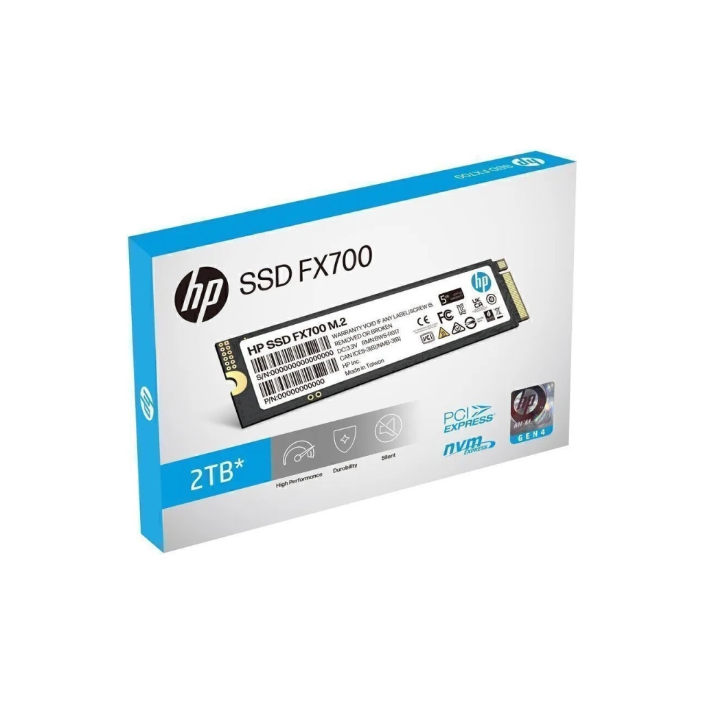 HP 8U2N5AA, FX700, 2TB, 7200/6200, Gen4, NVMe PCIe M.2, 3D NAND, SSD