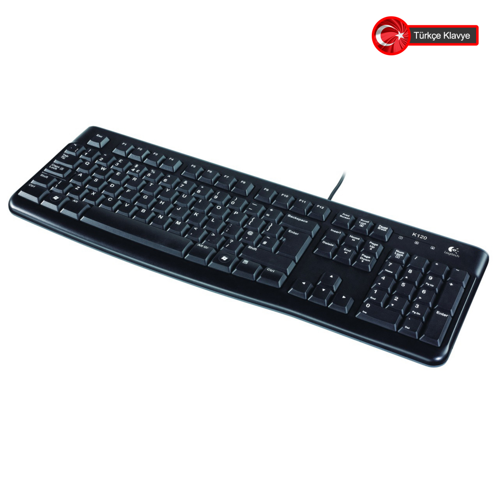 LOGITECH K120, 920-002505, USB Kablolu, Türkçe Q, Standart Klavye