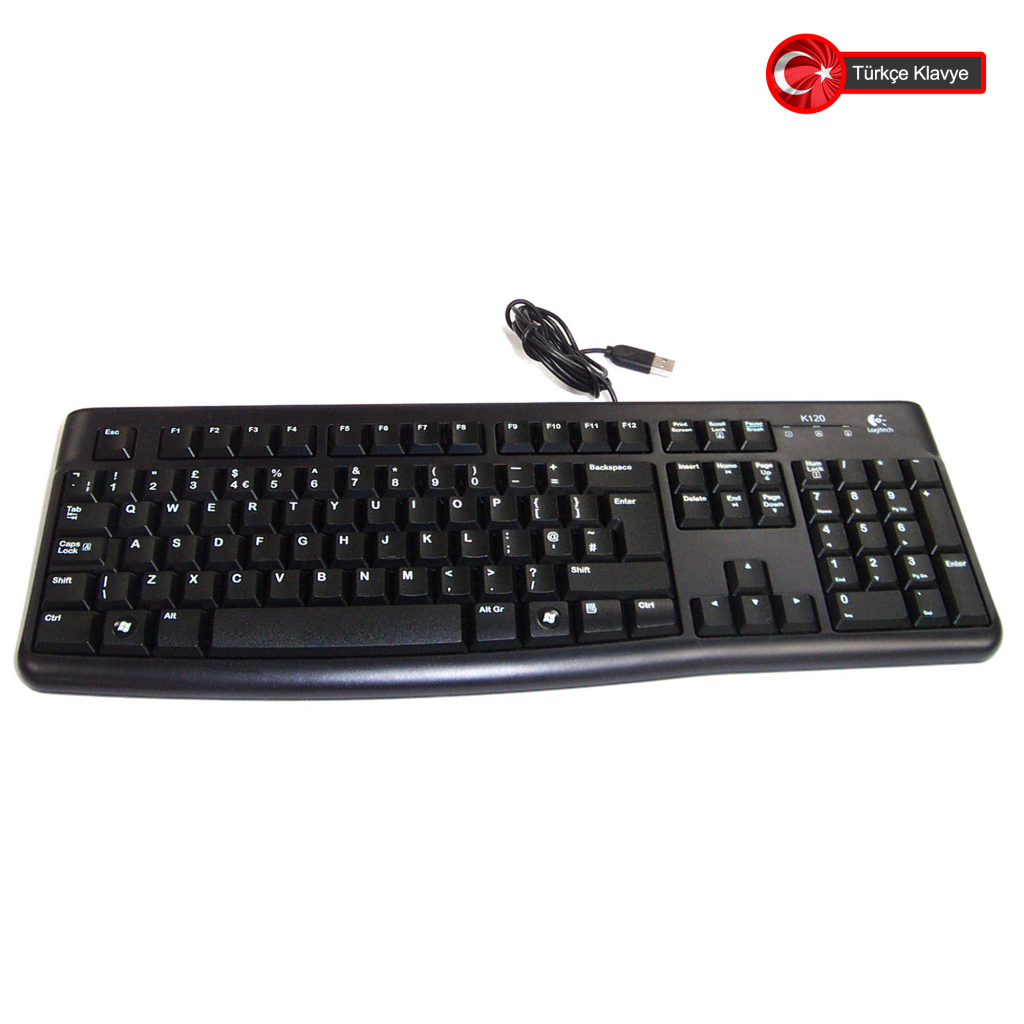 LOGITECH K120, 920-002505, USB Kablolu, Türkçe Q, Standart Klavye