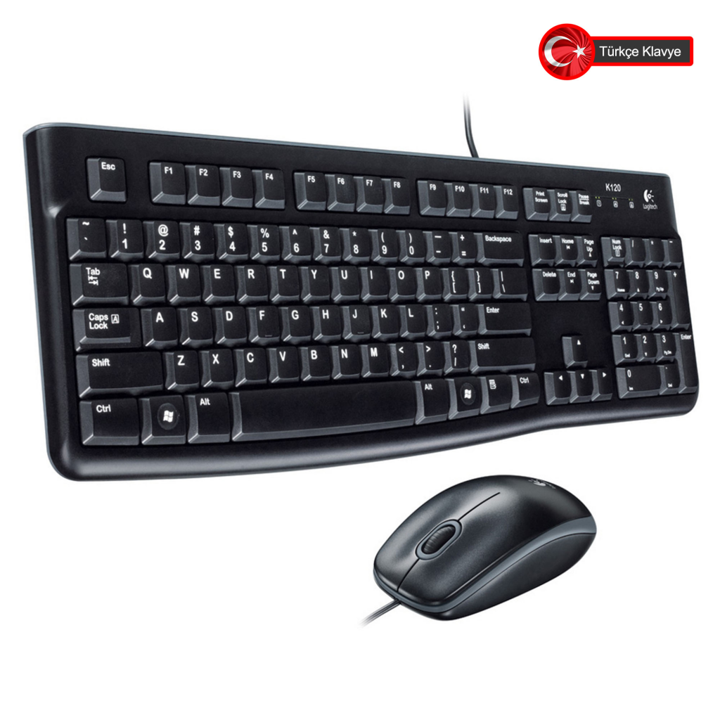 LOGITECH MK120, 920-002560, USB Kablolu, Türkçe Q, Klavye Mouse Set