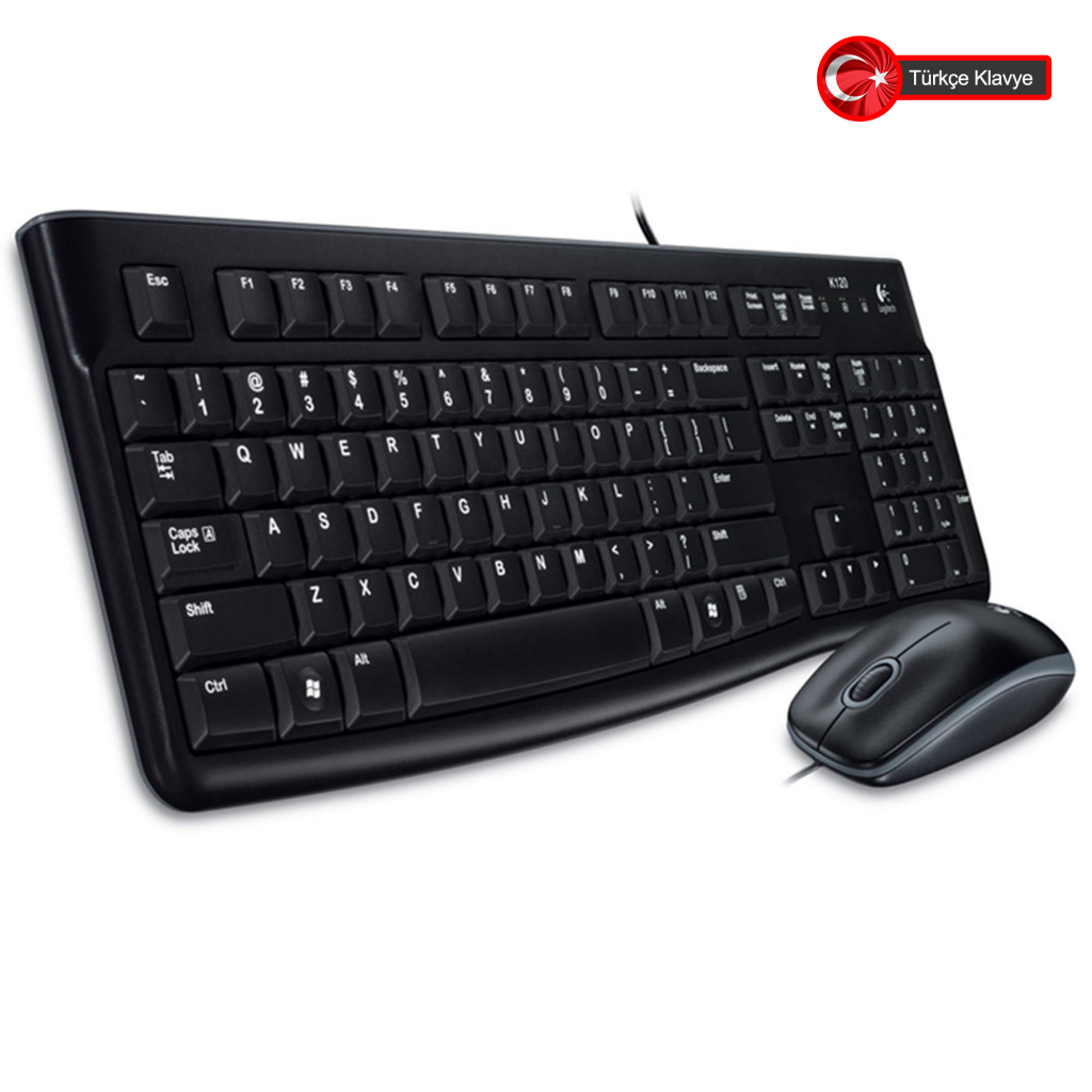 LOGITECH MK120, 920-002560, USB Kablolu, Türkçe Q, Klavye Mouse Set