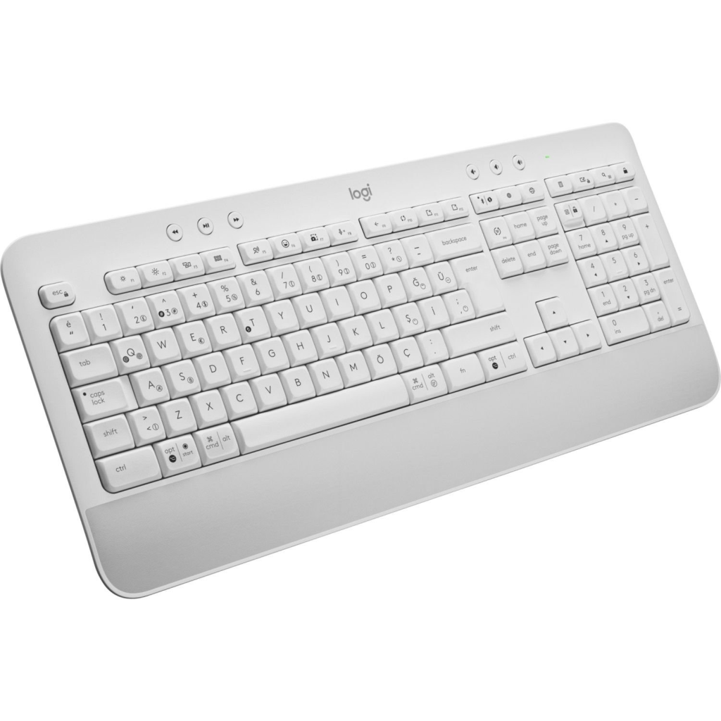 LOGITECH SIGNATURE K650, 920-010973, Beyaz, Bluetooth, Türkçe Q, Multimedya, Sıvı Temasına Dayanıklı, Klavye