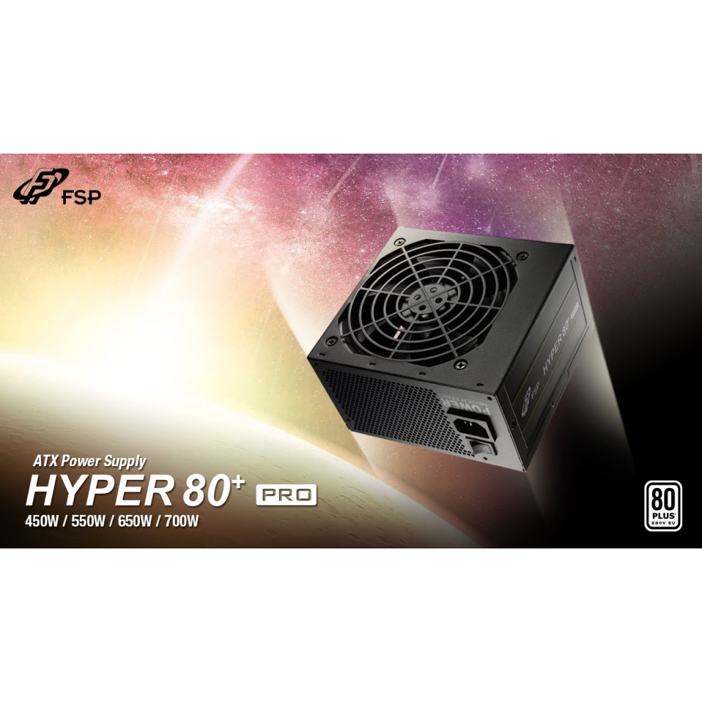 FSP HYPER PRO, H3-550, 550W, AKTIF PFC,  80+, GAMING, ATX, Power Supply (PSU)