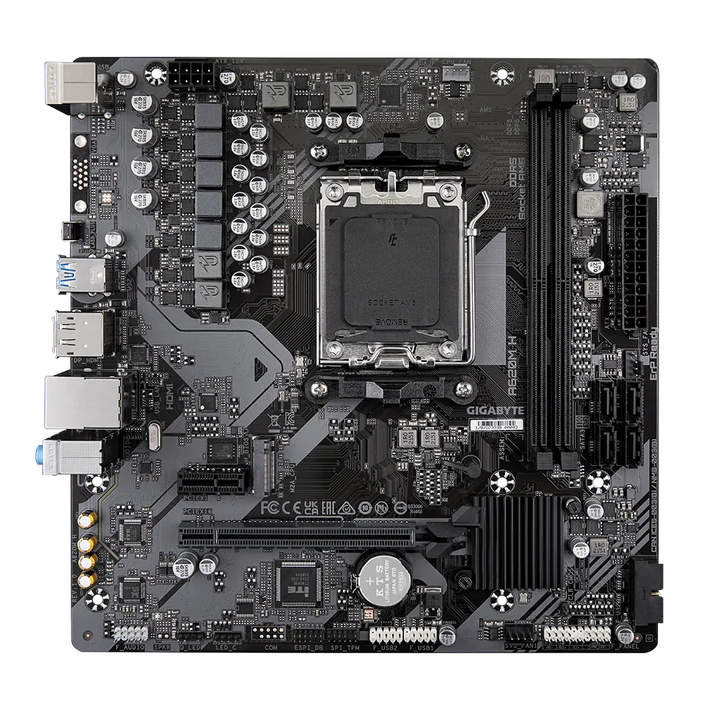 GIGABYTE A620M H, rev.1.2, 6400MHz, 2xDDR5, 1x M.2, HDMI, DP, AMD Ryzen 7000 Serisi, AM5 Soket Anakart