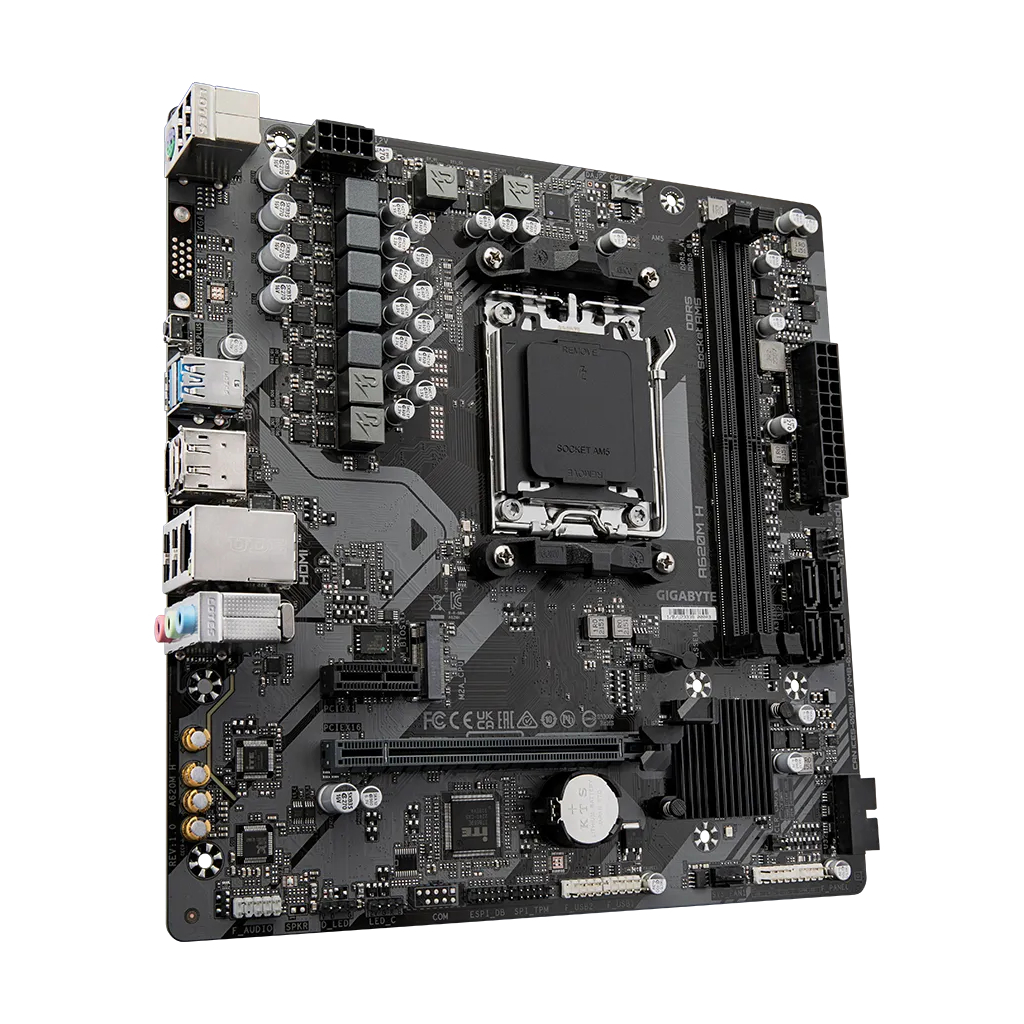 GIGABYTE A620M H, rev.1.2, 6400MHz, 2xDDR5, 1x M.2, HDMI, DP, AMD Ryzen 7000 Serisi, AM5 Soket Anakart