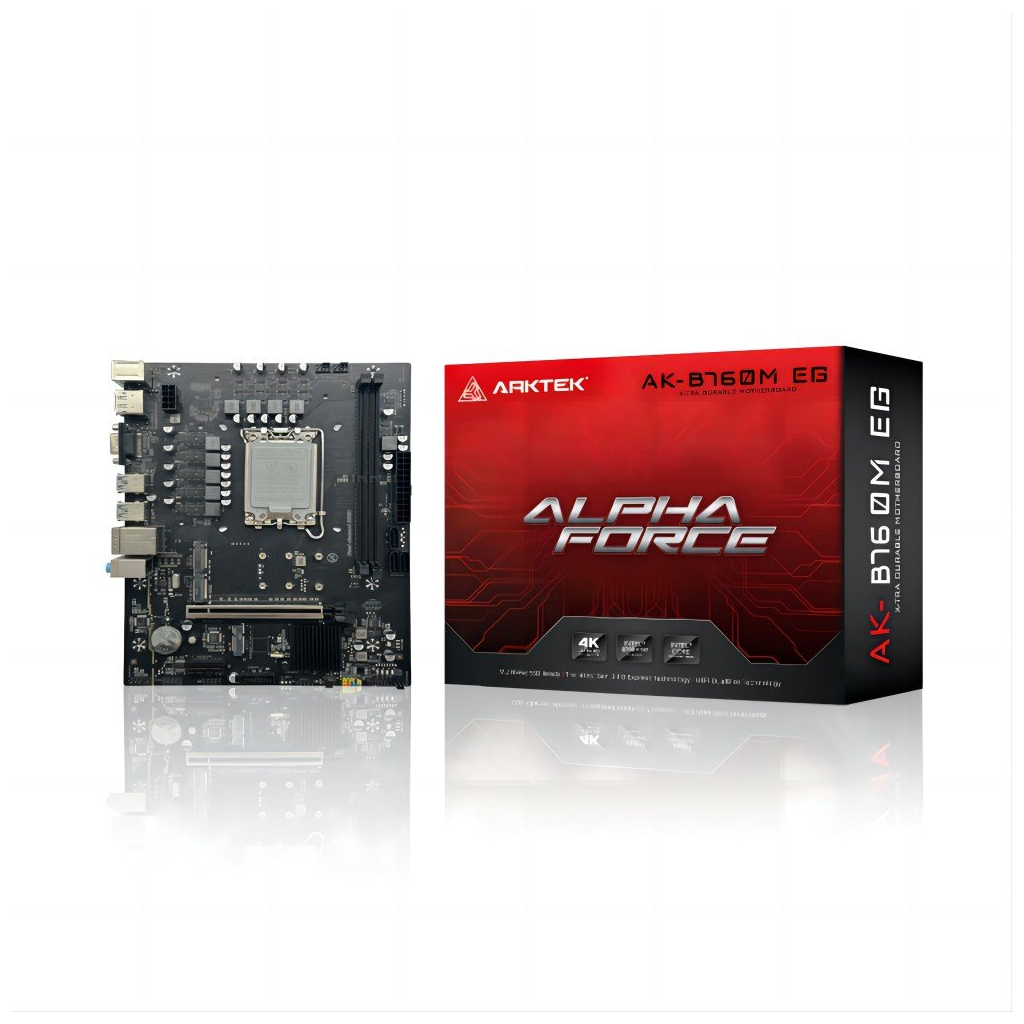 ARKTEK ALPHA FORCE, AK-B760M EG, 2xDDR5, 2x M.2, D-SUB, HDMI, DP, 12-13.14.Nesil, LGA1700 Soket, Anakart