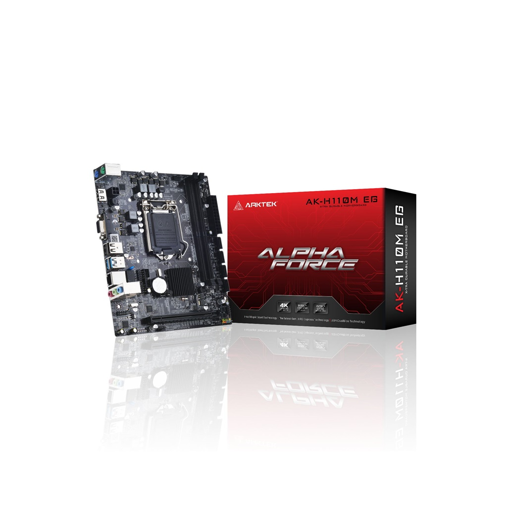 ARKTEK ALPHA FORCE, AK-H110M EG, 2xDDR4, D-SUB, HDMI, 7.8.9.Nesil, LGA1151 Soket, Anakart