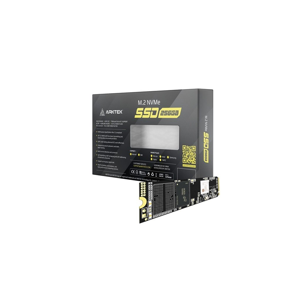 ARKTEK AK-M2-256GP, 256GB, 1950/1200, Gen3, NVME PCIe M.2, SSD
