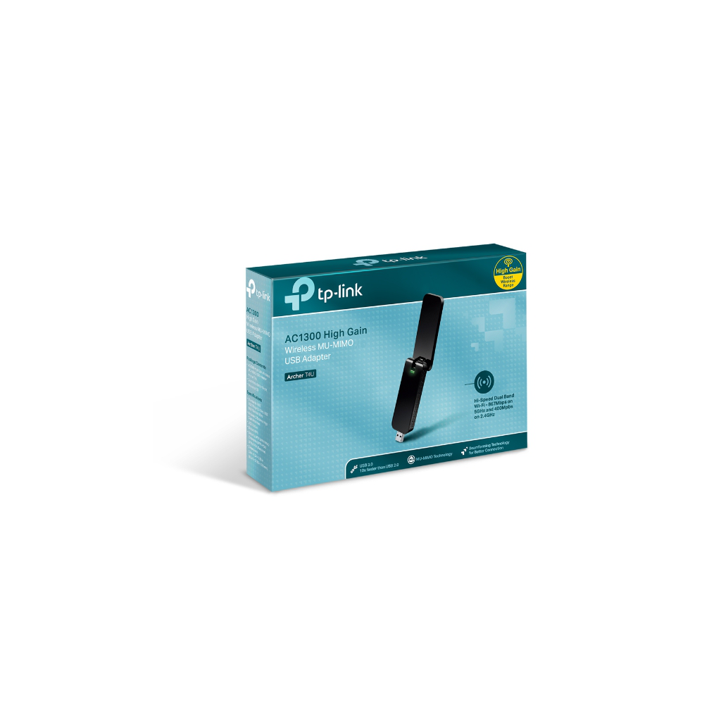 TP-LINK ARCHER-T4U, AC1300, 300-867Mbps, Dual Band, Dahili Anten, USB3.0, WIRELESS ETHERNET