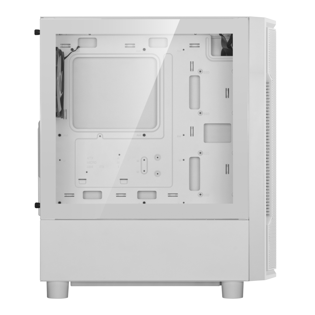 GAMDIAS ATHENA M6 Lite WH, 850W, Tempered Glass, Mesh, ARGB, 80+ Bronze, ATX, White Edition, GAMING KASA