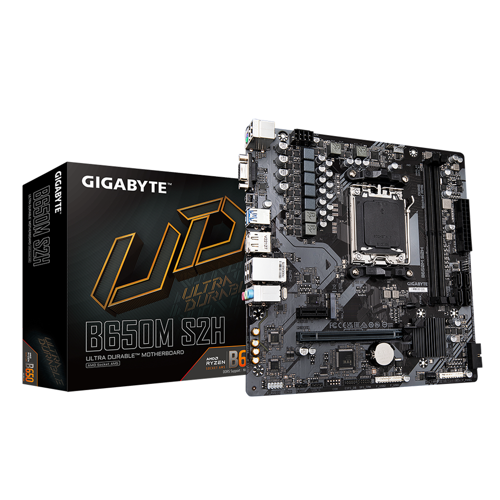 GIGABYTE B650M S2H, rev.1.0, 2xDDR5, M.2, DP, HDMI, VGA, AMD Ryzen 7000 Serisi, AM5 Soket Anakart