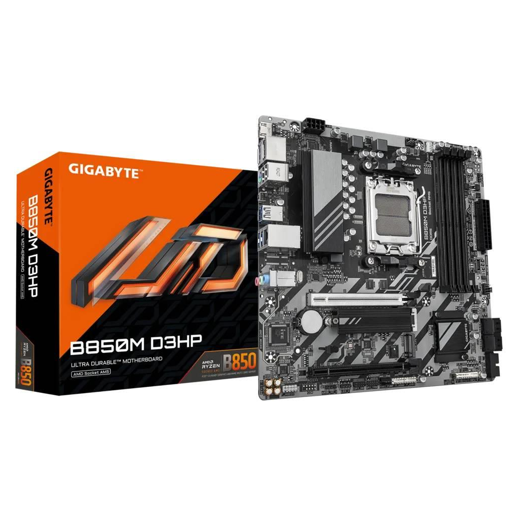GIGABYTE B850M D3HP, 4xDDR5, 2xM.2, 2xDP, HDMI, Type-C, AMD Ryzen 7000 Serisi, AM5 Soket Anakart