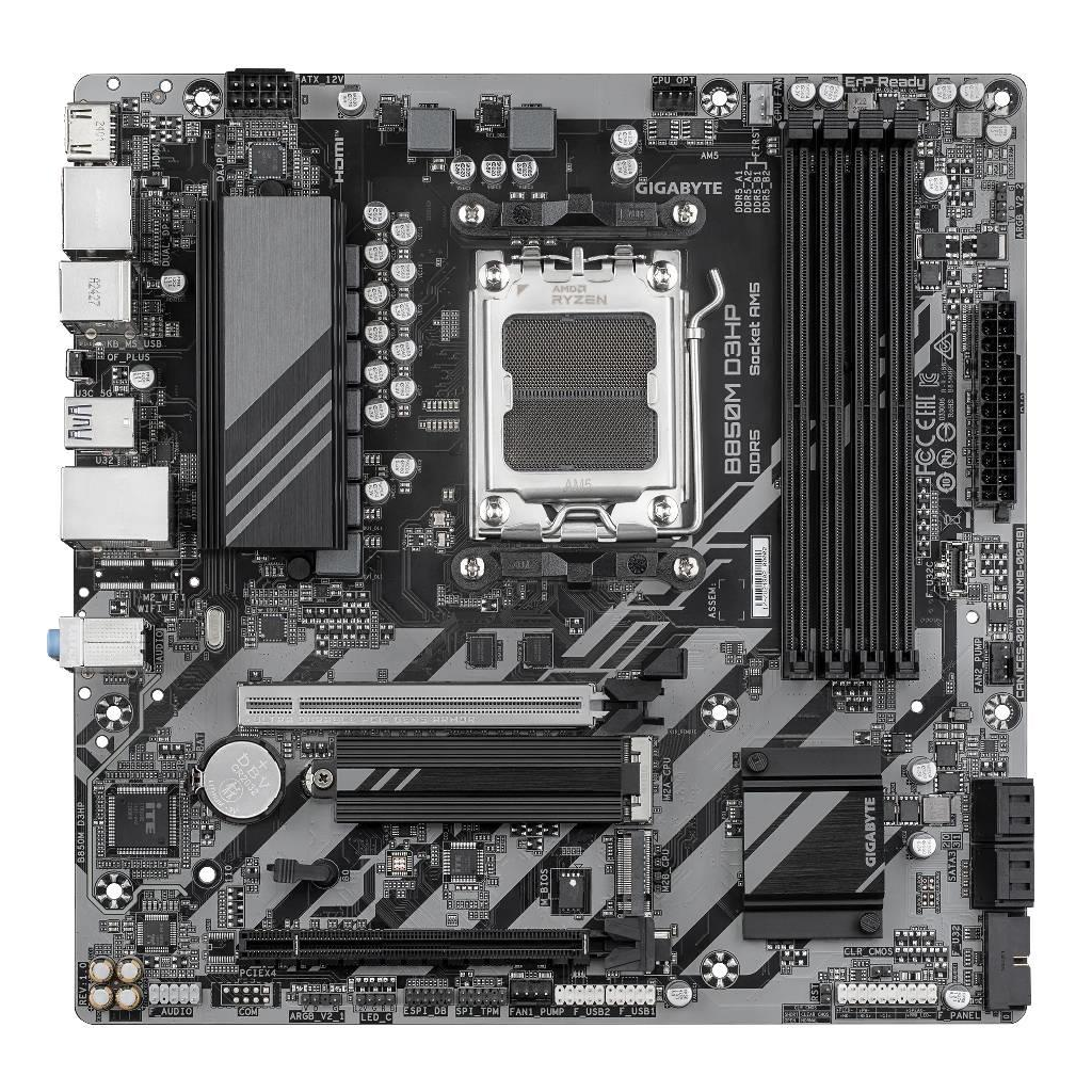 GIGABYTE B850M D3HP, 4xDDR5, 2xM.2, 2xDP, HDMI, Type-C, AMD Ryzen 7000 Serisi, AM5 Soket Anakart