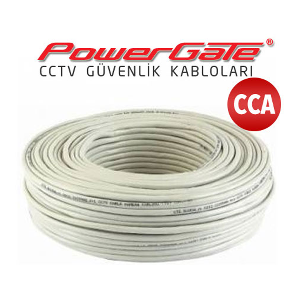 PowerGate CELL 170mt, 2+1 (2x0,22+0,25) CCA,  CCTV Güvenlik Kablosu