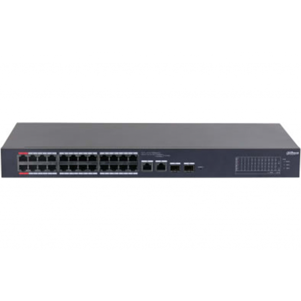 DAHUA CS4226-24ET-375, 24Port, Megabit, PoE 375W, 2 Port Gigabit Lan, 2 Port SFP Gigabit Combo, Cloud Yönetilebilir, Switch