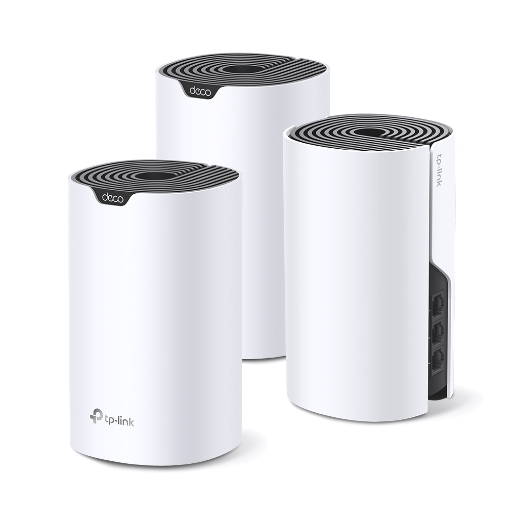 TP-LINK DECO-S7, AC1900, Üçlü Mesh, 600-1300Mbps, Dual Band, 3Port Gigabit Lan, 371m2 kapsama Alanı, Router, Geniş Alan İnternet Ağı Sağlayıcısı
