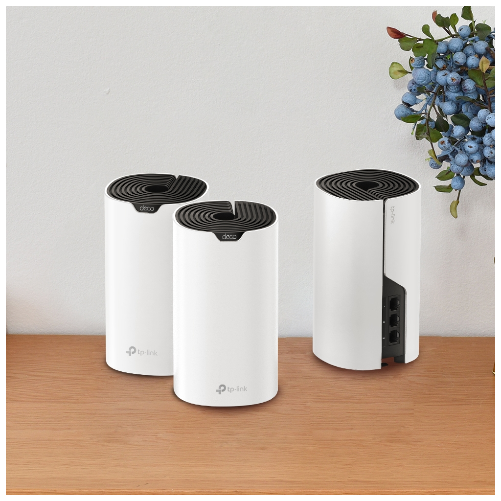 TP-LINK DECO-S7, AC1900, Üçlü Mesh, 600-1300Mbps, Dual Band, 3Port Gigabit Lan, 371m2 kapsama Alanı, Router, Geniş Alan İnternet Ağı Sağlayıcısı