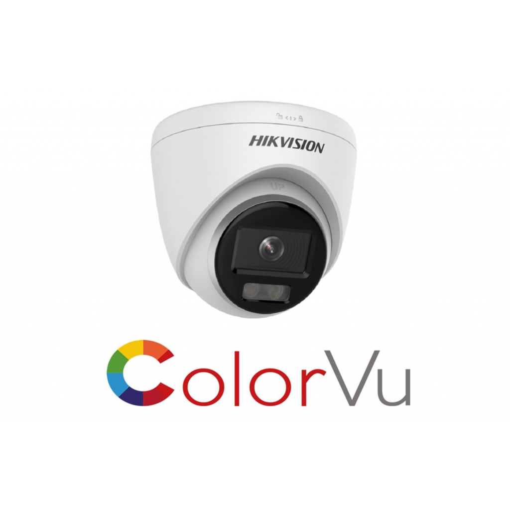 HIKVISION DS-2CD1347G0-LUF 4Mpix, 2,8mm Lens, H265+, 30Mt Gece Görüşü, Dahili Mikrofon, Color Vu Lite, Full Time Color, Dome IP Kamera