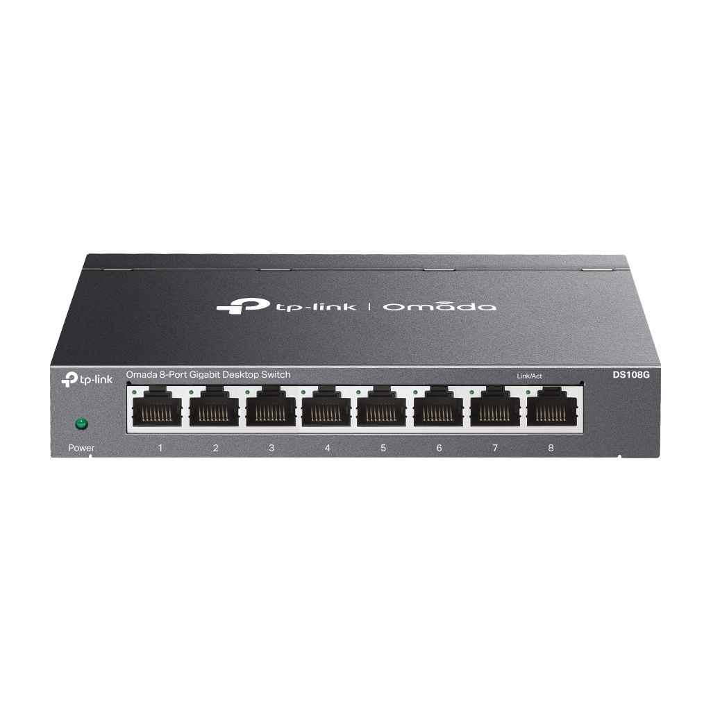 OMADA DS108G, 8 Port Gigabit,  Yönetilemez, Masaüstü/Vesa Metal Kasa Sessiz Switch