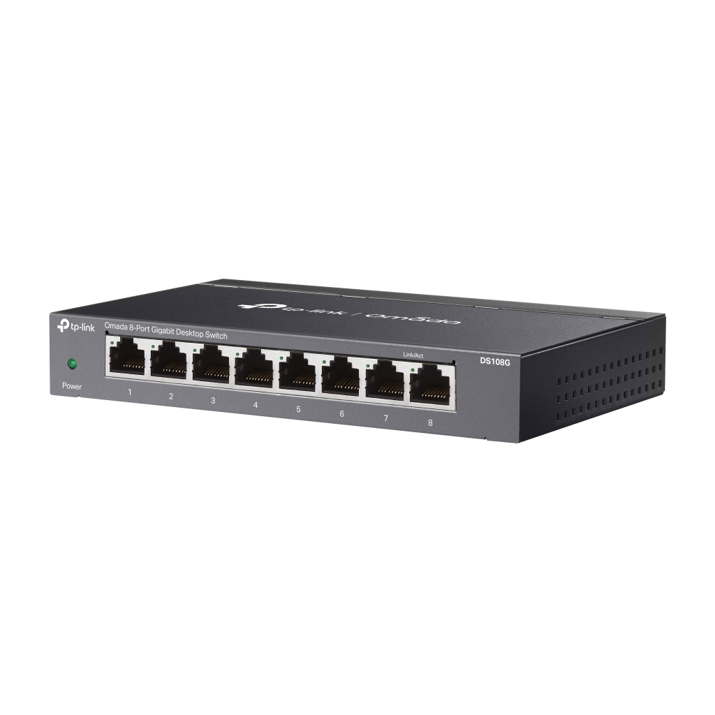 OMADA DS108G, 8 Port Gigabit,  Yönetilemez, Masaüstü/Vesa Metal Kasa Sessiz Switch