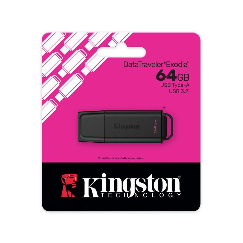 KINGSTON DTXG2/64GB USB 3.2 DataTraveler Exodia Gen 1 Flash Bellek (Siyah)